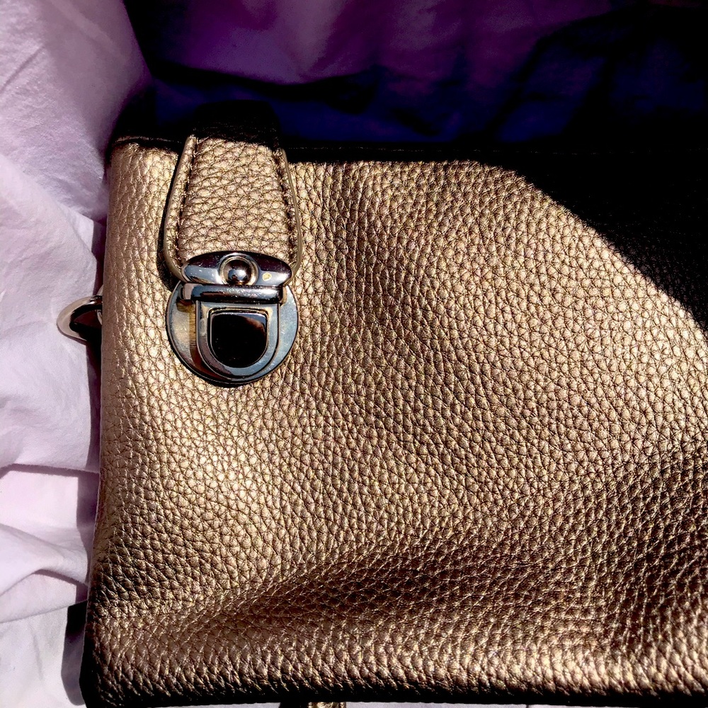 Crossbody, Multi-pocket, Champagne colored small size purse!